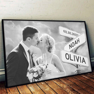Photo personnalisée « J'ai juste besoin de toi » - Affiche horizontale personnalisée pour couple - Cadeau pour mari et femme, anniversaire