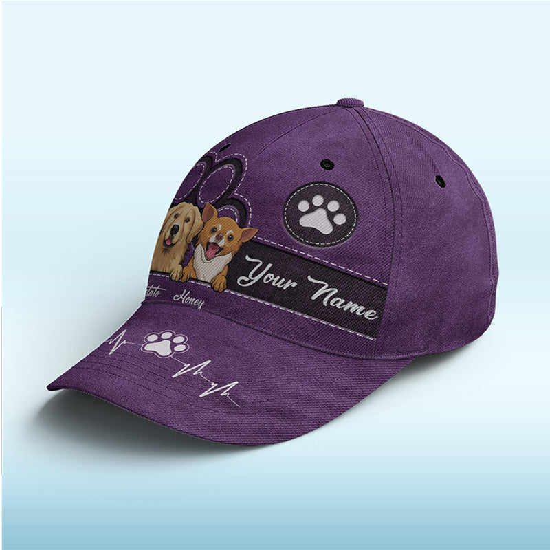 Casquette personnalisée « Keep Calm And Love Dogs » noire pour chien et chat, imprimé intégral, classique - Nouveauté, cadeau pour propriétaires et amoureux des animaux.