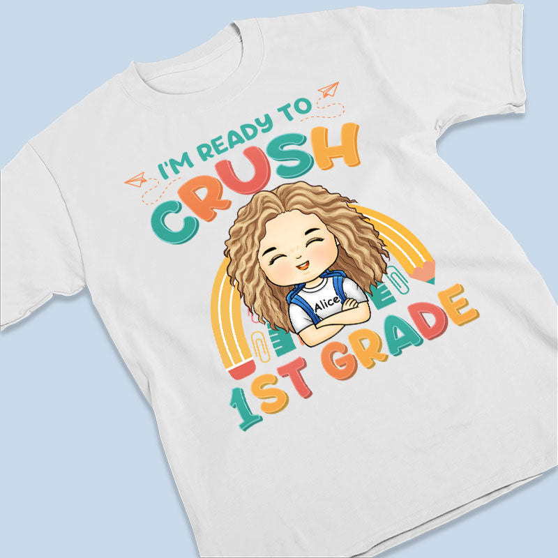 Je suis prêt à écraser la maternelle - T-shirt enfant personnalisé - Cadeau pour enfant, cadeau de rentrée scolaire