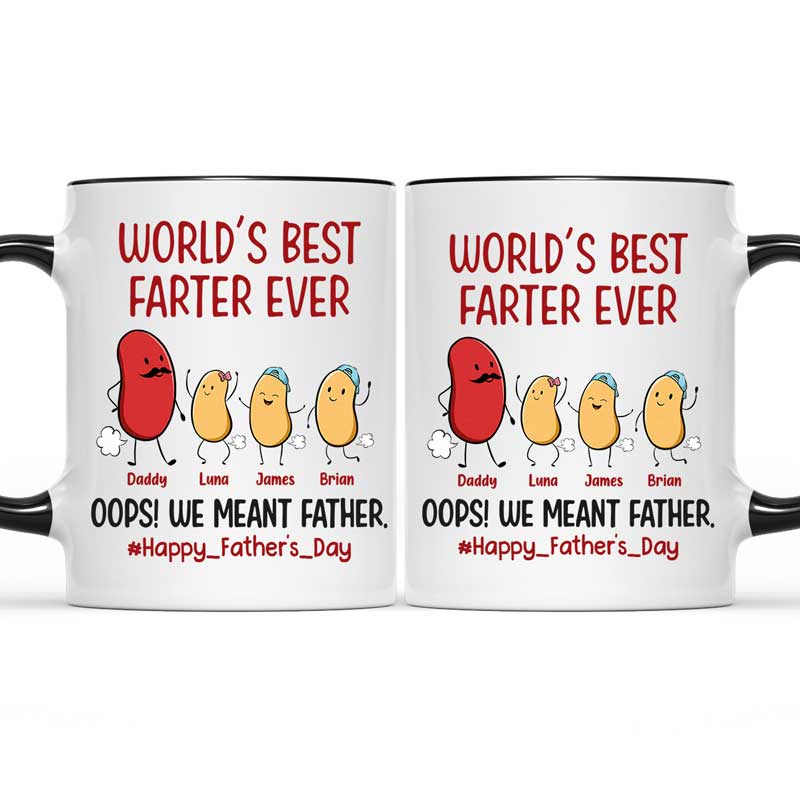 Meilleur péteur du monde, oups, je veux dire papa - Tasse personnalisée avec accents pour la famille - Cadeau de fête des pères, d'anniversaire pour papa