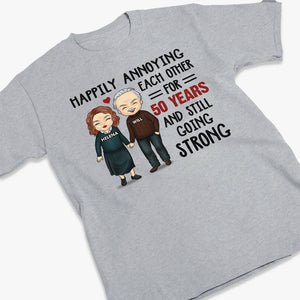 Heureux de s'agacer mutuellement - T-shirt, sweat à capuche et sweat-shirt unisexe personnalisé pour couple - Cadeau pour mari et femme, anniversaire