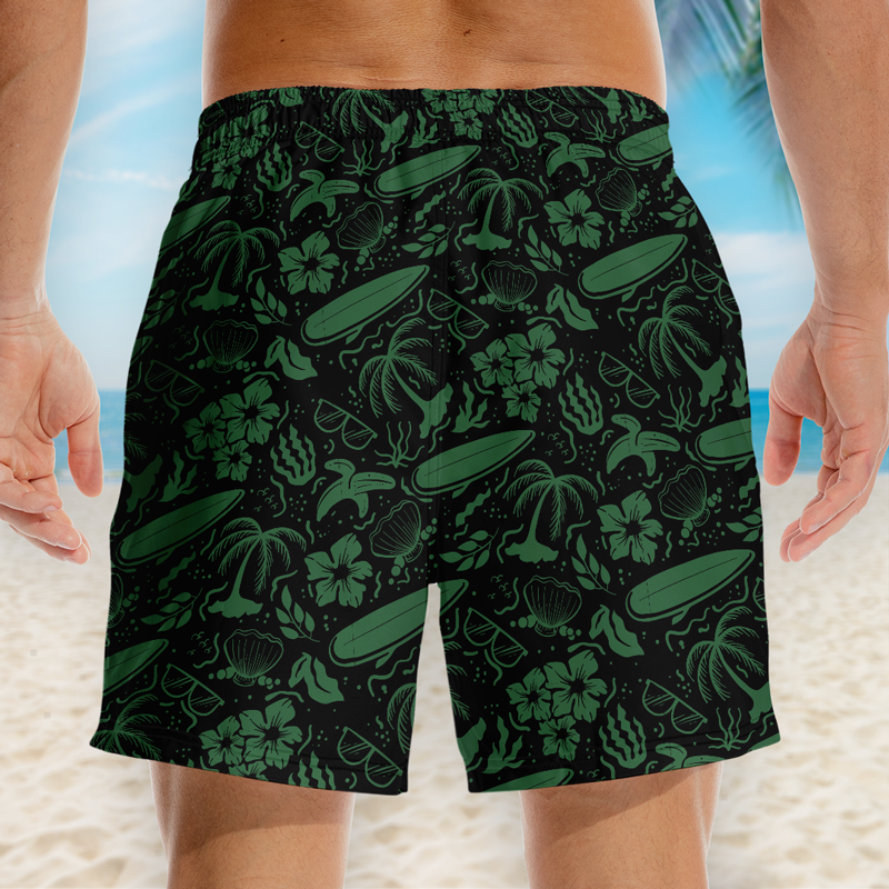 Arrête de me regarder fixement ! Short de plage hawaïen personnalisé et humoristique pour homme, motif tropical Aloha ! Cadeau idéal pour les vacances d'été ou les anniversaires de mariage.