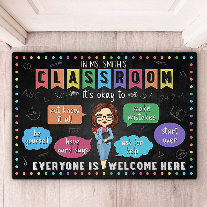 Il est normal de faire des erreurs et de recommencer - Tapis décoratif personnalisé pour enseignant - Cadeau pour enseignant, rentrée scolaire