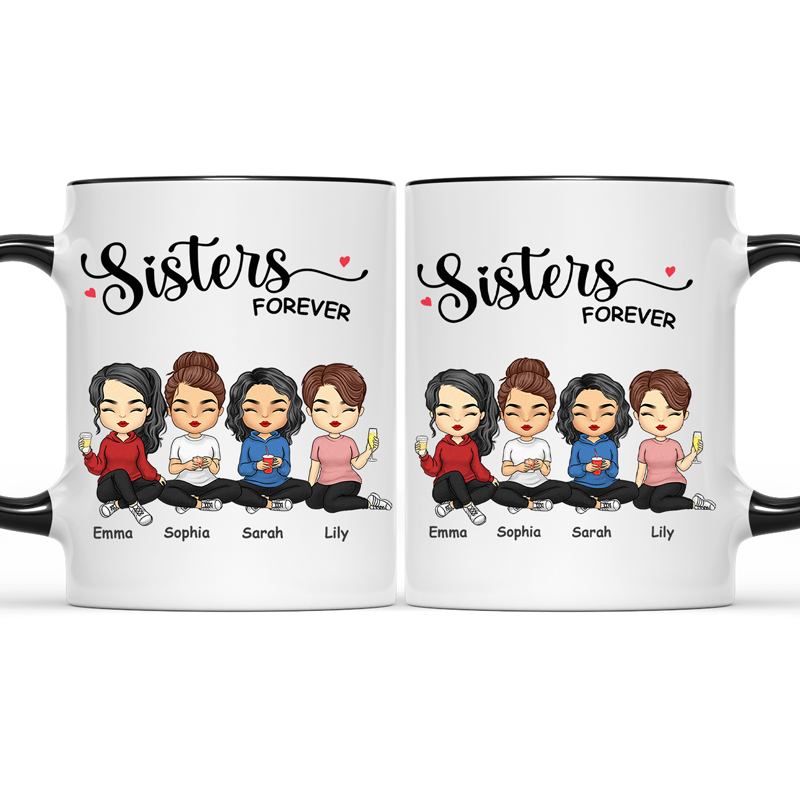 Always Sisters - Mug personnalisé avec accents - Cadeau pour meilleures amies, meilleures amies, sœurs