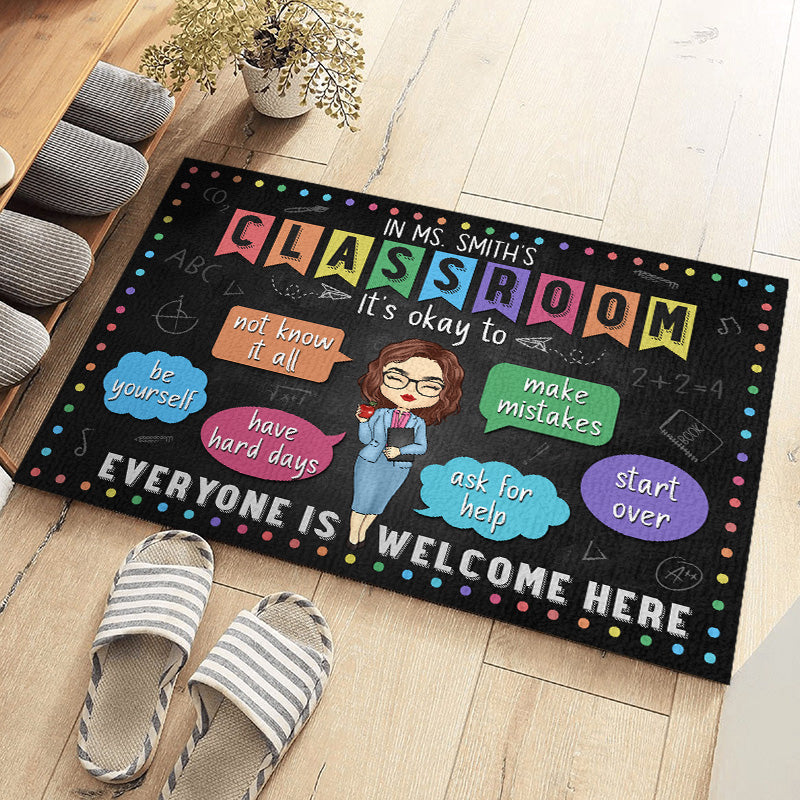 Il est normal de faire des erreurs et de recommencer - Tapis décoratif personnalisé pour enseignant - Cadeau pour enseignant, rentrée scolaire