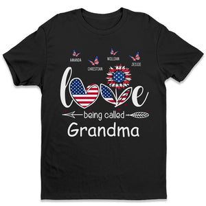 L'amour s'appelle grand-mère - Cadeau pour le 4 juillet - T-shirt unisexe personnalisé
