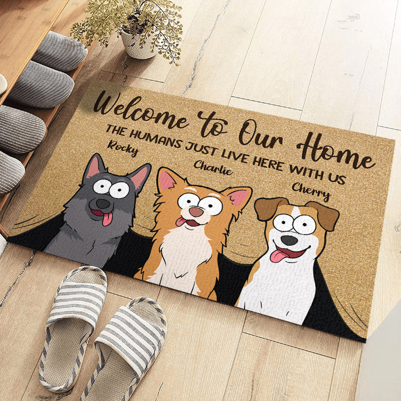 Humain, nous savons que tu es là - Tapis décoratif personnalisé pour chien - Cadeau pour les propriétaires d'animaux et les amoureux des animaux