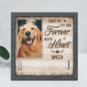 Photo personnalisée « Pour toujours dans mon cœur » – Plaque commémorative personnalisée pour la perte d'un animal de compagnie, cadre pour collier – Cadeau de condoléances, Cadeau pour les propriétaires d'animaux, les amoureux des animaux