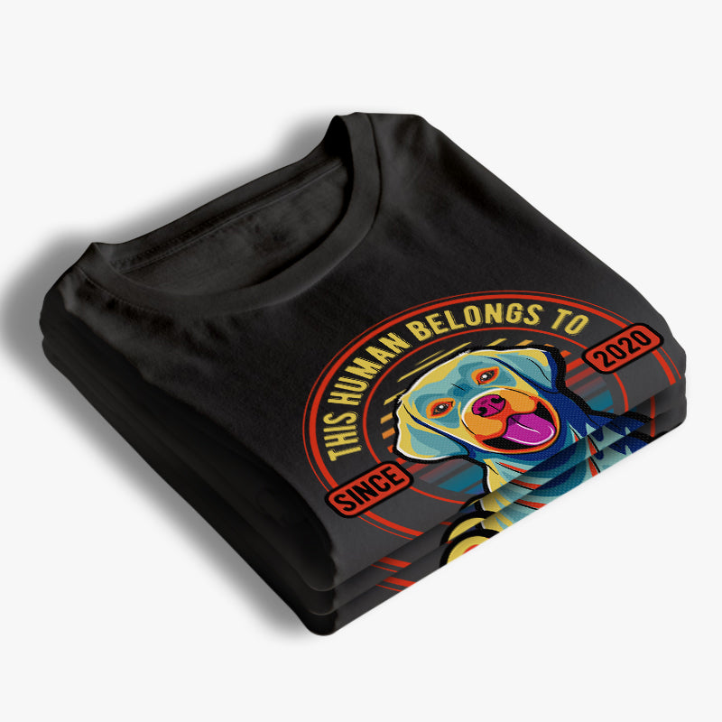 Fièrement détenu par Dog Pop Art - T-shirt, sweat à capuche et sweat-shirt unisexe personnalisé pour chien - Cadeau pour propriétaires et amoureux des animaux