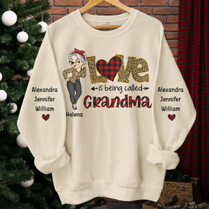 Les petits-enfants sont le plus beau cadeau - Sweat-shirt unisexe personnalisé avec motif sur la manche - Cadeau de Noël pour maman et grand-mère