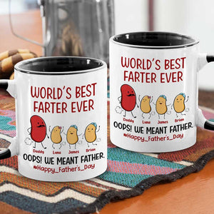 Meilleur péteur du monde, oups, je veux dire papa - Tasse personnalisée avec accents pour la famille - Cadeau de fête des pères, d'anniversaire pour papa