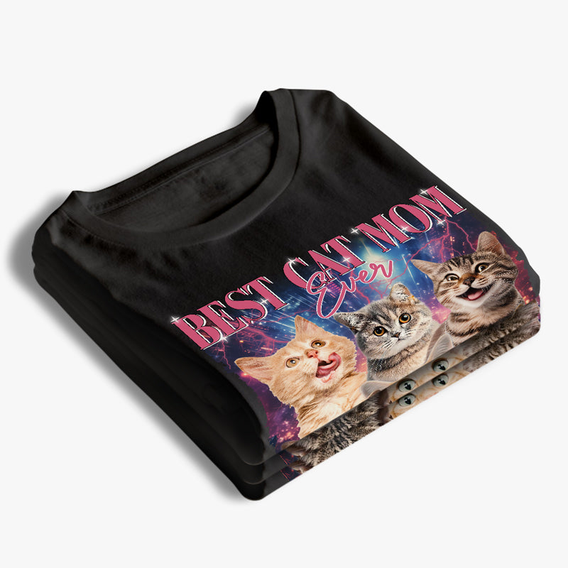 T-shirt, sweat à capuche et sweat-shirt unisexe personnalisé avec photo « Meilleur papa chat » - Cadeau pour propriétaires et amoureux des animaux