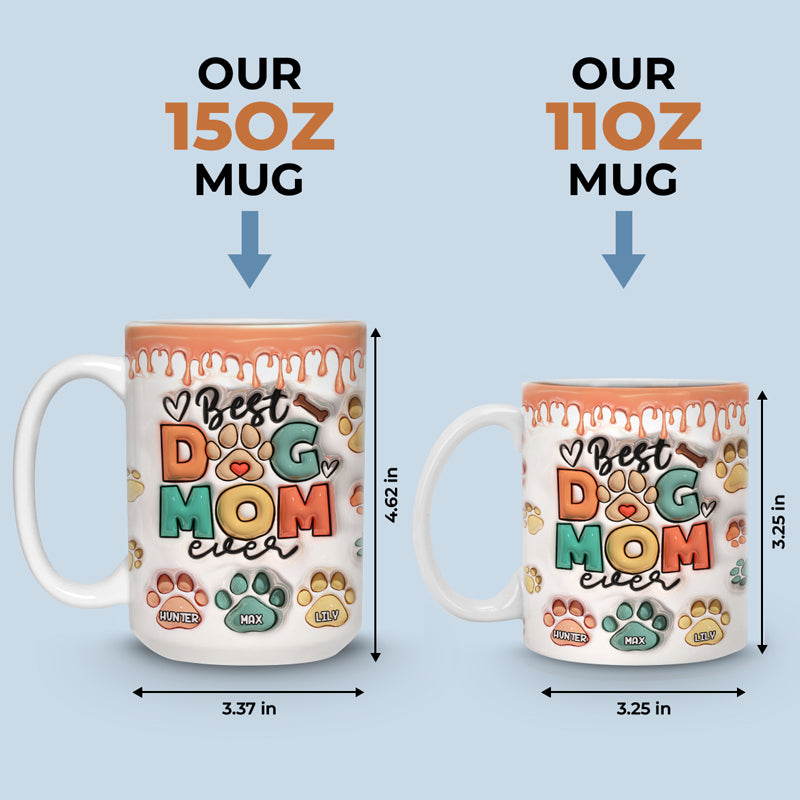 Meilleur papa et maman chien de tous les temps ! Mug personnalisé avec effet gonflable 3D pour chien et chat ! Cadeau de Noël pour les propriétaires et les amoureux des animaux.