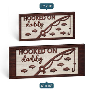 Accro à Papa - Panneau rectangulaire personnalisé en bois pour décoration d'intérieur - Cadeau de pendaison de crémaillère pour papa et grand-père