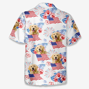 T-shirt hawaïen patriotique unisexe personnalisé pour chien et chat, motif tropical, idéal pour les vacances d'été, pour les propriétaires d'animaux et les amoureux des animaux.