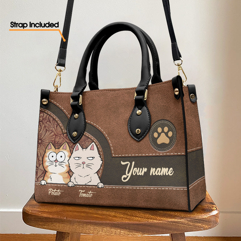 Hot-dogs et chats cools - Sac à main en cuir personnalisé pour chien et chat - Cadeau pour propriétaires et amoureux des animaux