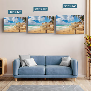 Pour toujours et à jamais - Toile horizontale personnalisée pour couple - Cadeau pour mari et femme, anniversaire