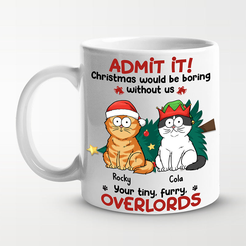 Sur la liste des vilains, nous ne regrettons rien - Mug personnalisé pour chat - Cadeau de Noël pour les propriétaires d'animaux et les amoureux des animaux