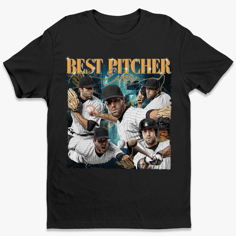 T-shirt, sweat à capuche et sweat-shirt unisexe personnalisé avec photo du meilleur lanceur de tous les temps, idée cadeau pour joueurs et passionnés de baseball.