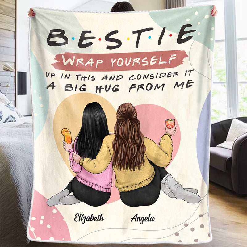 Considérez-le comme un gros câlin de ma part - Couverture personnalisée Bestie - Cadeau pour meilleures amies, BFF, sœurs