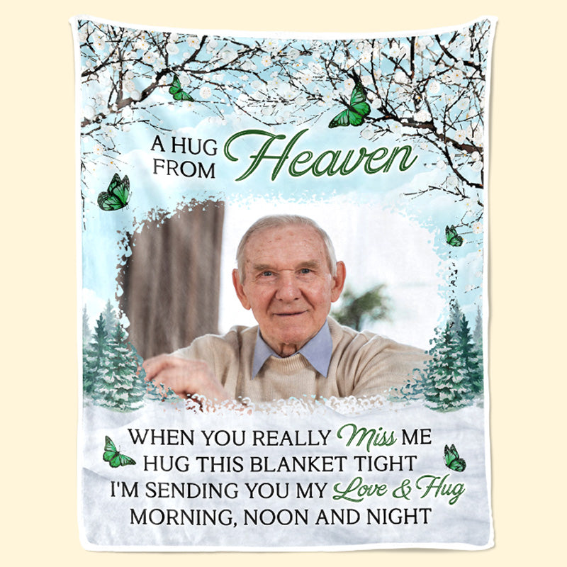 Couverture personnalisée avec photo de votre proche, de votre grand amour et de votre grand regret - Cadeau de Noël, souvenir de condoléances pour les proches