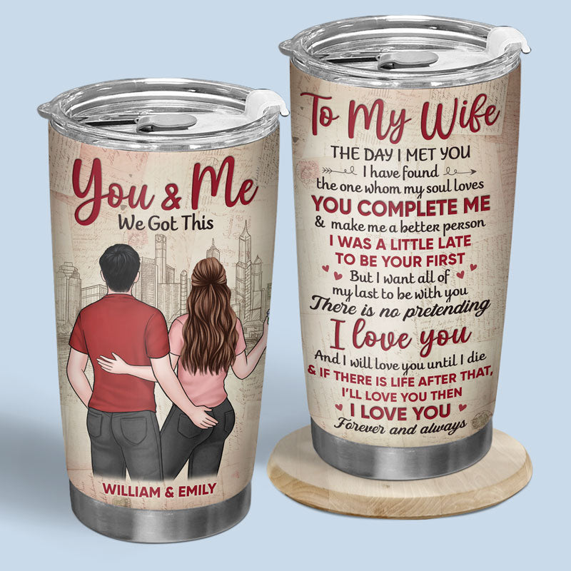 Je t'aime pour toujours et à jamais - Verre personnalisé pour couple - Cadeau pour mari et femme, anniversaire