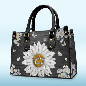 Bénédiction de grand-mère - Sac à main en cuir personnalisé pour la famille - Cadeau d'anniversaire pour grand-mère