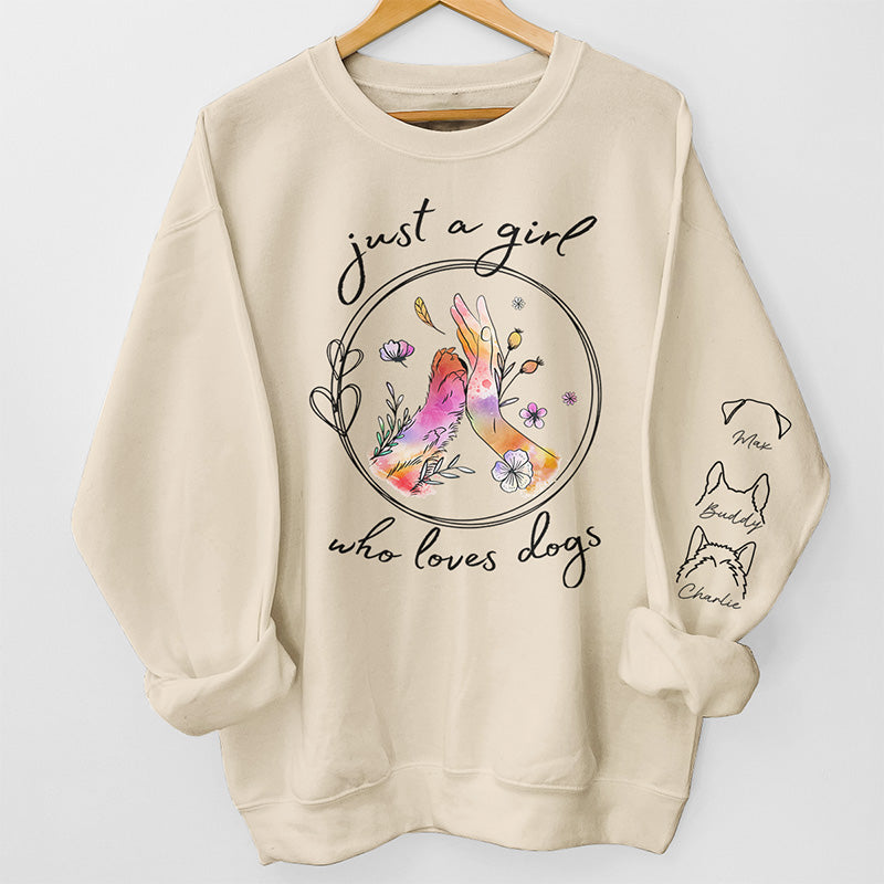 Pawsitive Vibes Only - Sweat-shirt unisexe personnalisé avec motif sur la manche pour chien - Cadeau pour propriétaires et amoureux des animaux