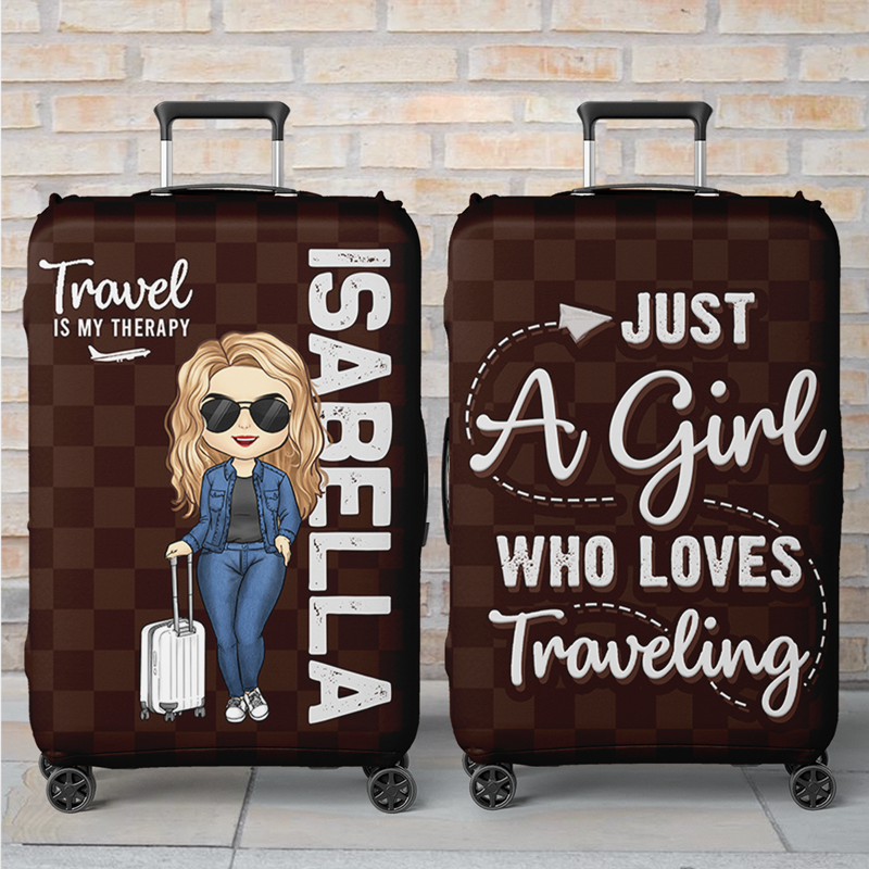 Housse de bagage personnalisée - Cadeau pour les amoureux du voyage, essentiels de voyage pour femmes, housses de valise, indispensables pour les vacances, cadeaux de voyage pour femmes, essentiels pour la lune de miel