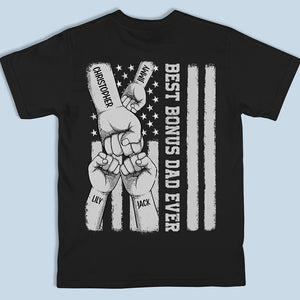 Tu es le meilleur papa bonus de tous les temps - T-shirt, sweat à capuche, sweat-shirt unisexe personnalisé imprimé au dos - Cadeau de fête des pères, d'anniversaire pour grand-père