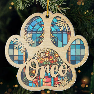 Meowy Woofmas - Décoration personnalisée pour chien et chat - Patte en acrylique - Cadeau de Noël, souvenir de condoléances pour les propriétaires et les amoureux des animaux