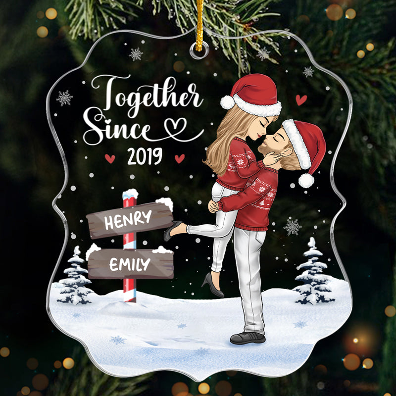 J'aime la façon dont tu m'aimes - Ornement personnalisé pour couple - Forme personnalisée en acrylique - Cadeau de Noël pour mari et femme, anniversaire