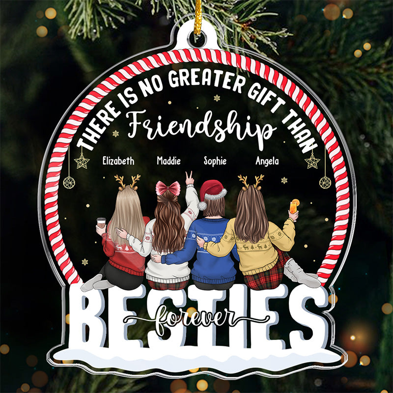 You're Worth Every Mile Between Us - Bestie Personalized Custom Ornament - Acrylic Snow Globe Shaped - Christmas Gift For Best Friends, BFF, Sisters