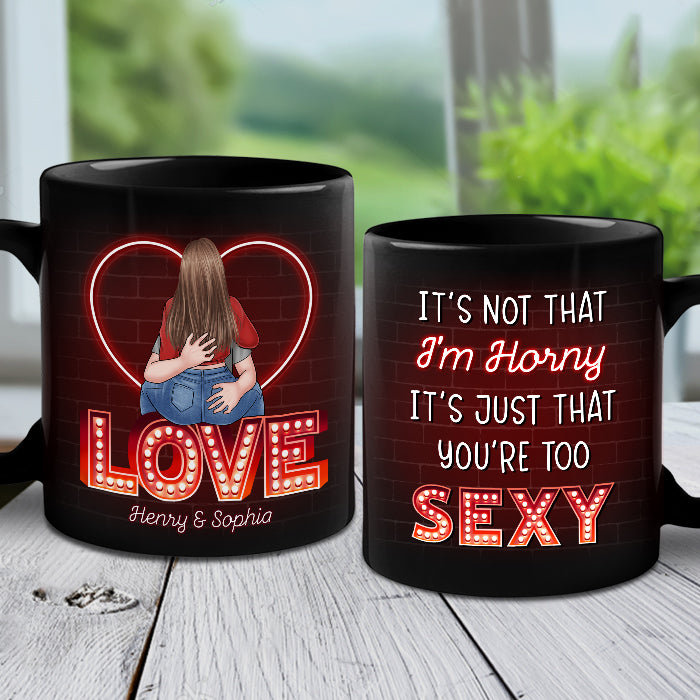 Embrasse-moi comme si je n'avais jamais été embrassé auparavant - Tasse noire personnalisée pour couple - Cadeau pour mari et femme, anniversaire