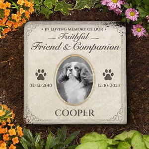 Photo personnalisée de notre compagnon reconnaissant - Pierre commémorative personnalisée - Cadeau de condoléances, cadeau pour propriétaire d'animal de compagnie, amoureux des animaux