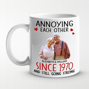 Photo personnalisée « Une autre année en tant que mon petit ami » – Tasse personnalisée pour couple – Cadeau pour mari et femme, anniversaire
