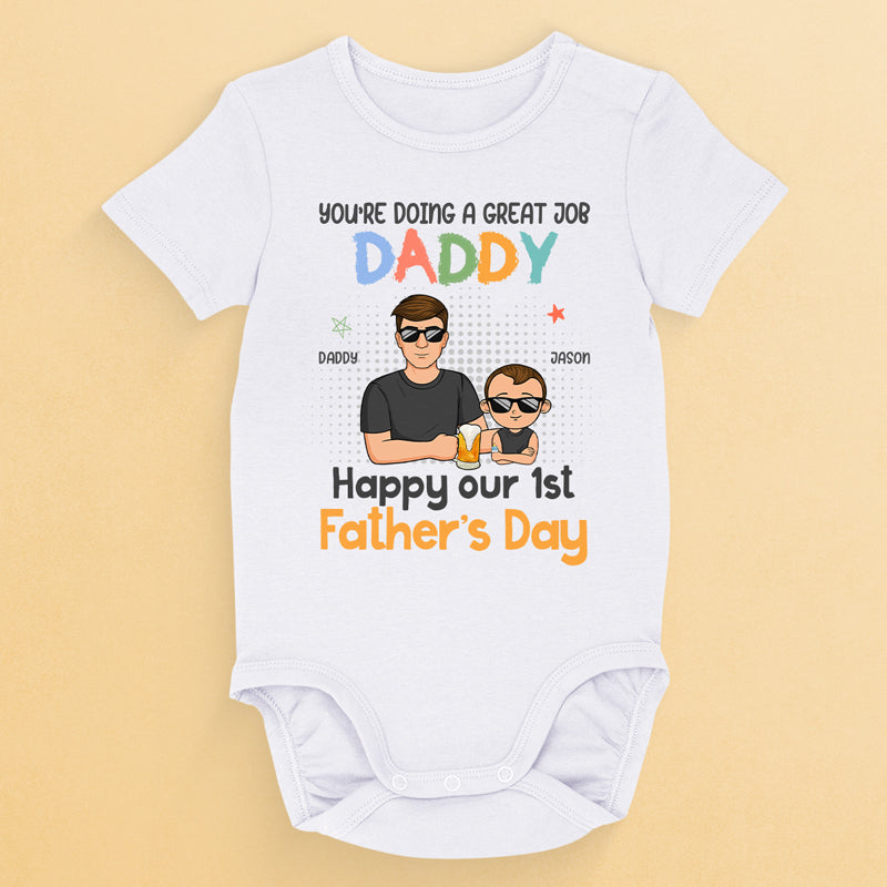 You're Born To Be A Dad - Family Personalized Custom Baby Onesie - Father's Day, Baby Shower Gift, Gift For First Dad
