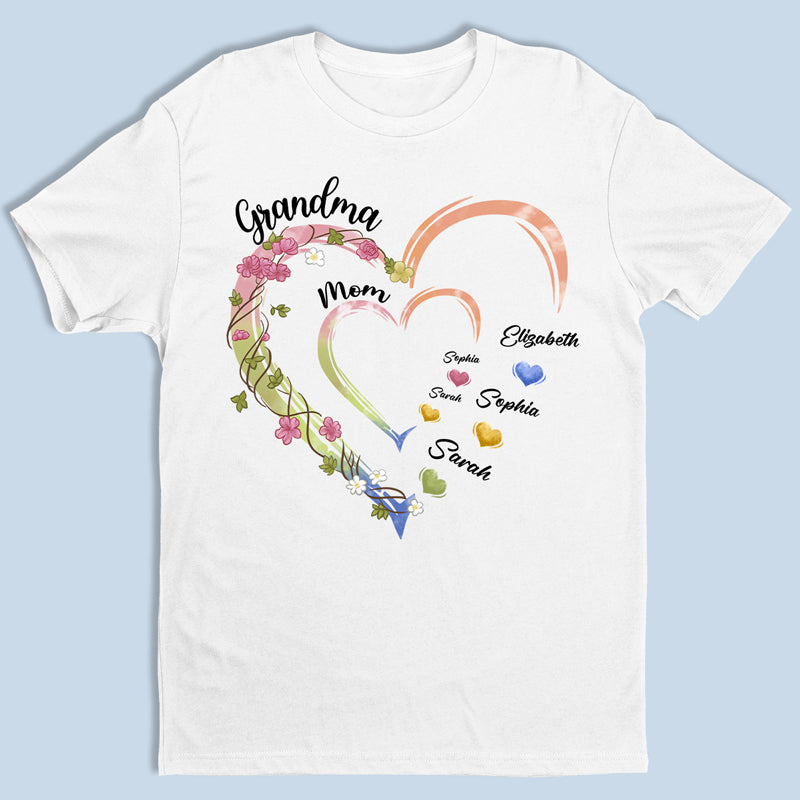 Maman est le cœur battant de la maison - T-shirt unisexe personnalisé, sweat à capuche, sweat-shirt - Cadeau pour maman, grand-mère