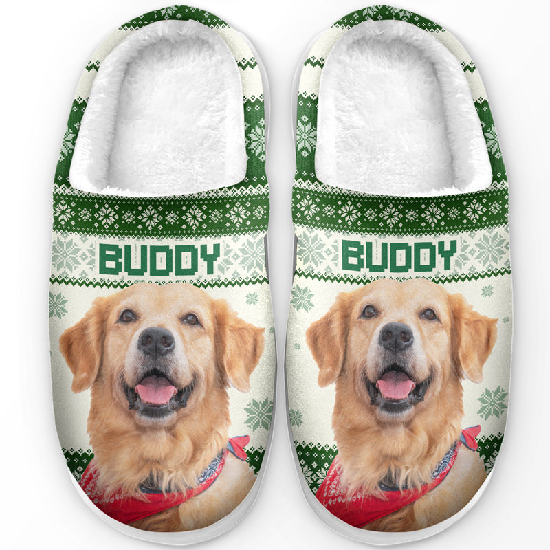 Photo personnalisée « Un Noël merveilleux » - Chaussons moelleux personnalisés pour chiens et chats - Cadeau de Noël pour propriétaires et amoureux des animaux