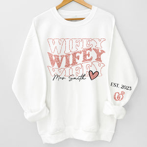 Chaque jour je suis avec toi, je t'aime plus - Sweat-shirt unisexe personnalisé pour couple avec motif sur la manche - Cadeau pour mari, femme, anniversaire