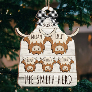 Nous avons un troupeau - Ornement personnalisé pour la famille - Forme en bois personnalisée - Cadeau de Noël pour les membres de la famille