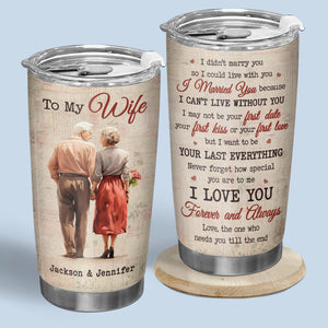 Je t'ai épousé parce que je ne peux pas vivre sans toi - Verre personnalisé pour couple - Cadeau pour mari et femme, anniversaire