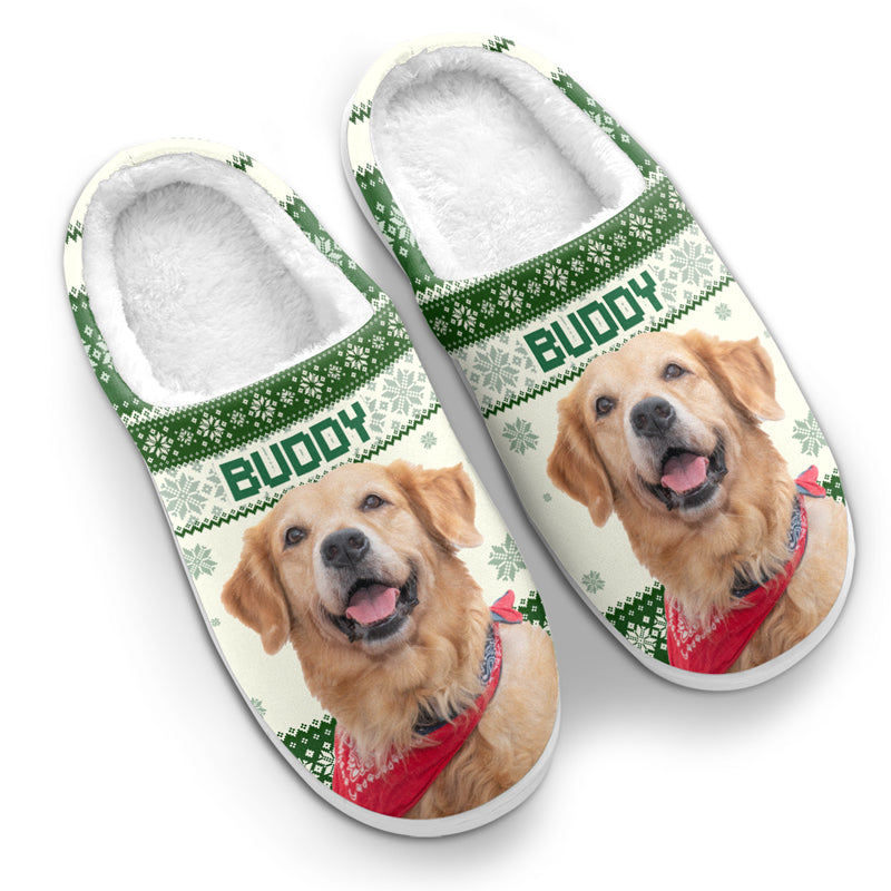 Photo personnalisée « Un Noël merveilleux » - Chaussons moelleux personnalisés pour chiens et chats - Cadeau de Noël pour propriétaires et amoureux des animaux