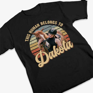 Photo personnalisée : Juste un humain qui aime les chevaux - T-shirt unisexe personnalisé, sweat à capuche, sweat-shirt - Cadeau pour les propriétaires d'animaux et les amoureux des animaux