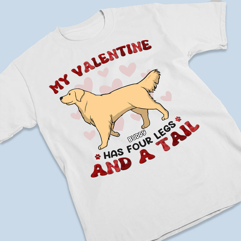 Mon Valentin a quatre pattes - T-shirt unisexe personnalisé pour chien, sweat à capuche, sweat-shirt - Cadeau de Saint-Valentin pour les propriétaires et les amoureux des animaux