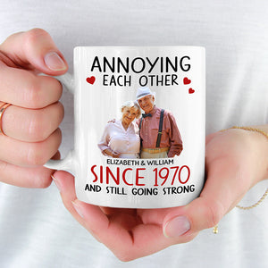Photo personnalisée « Une autre année en tant que mon petit ami » – Tasse personnalisée pour couple – Cadeau pour mari et femme, anniversaire