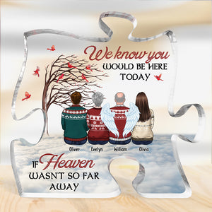 Nos cœurs sont ensemble pour toujours - Plaque commémorative personnalisée en acrylique en forme de puzzle - Cadeau de Noël, cadeau de condoléances pour les membres de la famille