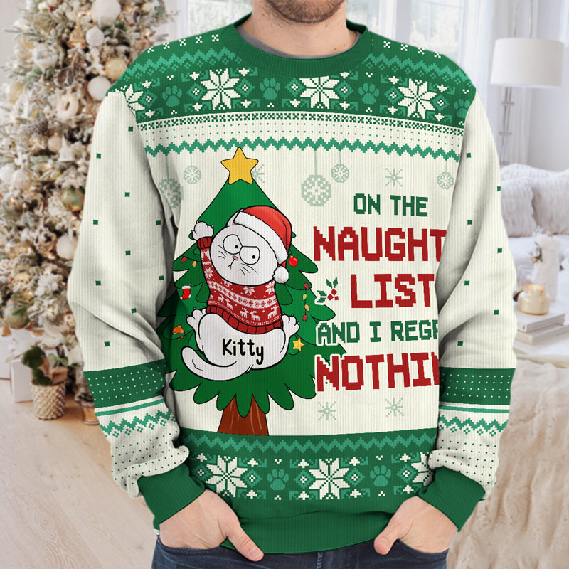 Tout ce que je veux pour Noël - Sweat-shirt personnalisé pour chat - Pull en laine unisexe - Cadeau de Noël pour les propriétaires et les amoureux des animaux