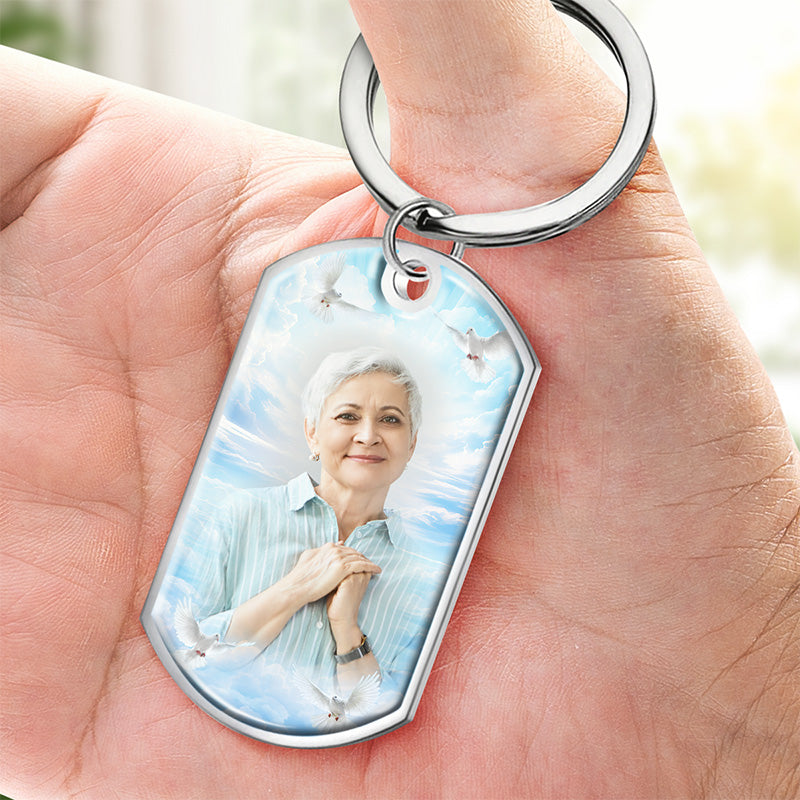 Porte-clés photo personnalisé - Souvenirs d'amour éternels - Cadeau de condoléances pour les membres de la famille