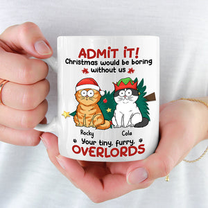 Sur la liste des vilains, nous ne regrettons rien - Mug personnalisé pour chat - Cadeau de Noël pour les propriétaires d'animaux et les amoureux des animaux